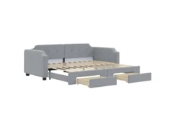 Sofá cama MAISON EXCLUSIVE 90x190 cm com gavetão e gavetas tecido cinzento claro