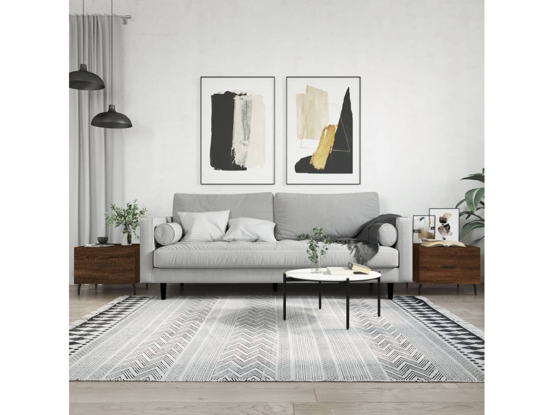 Vidaxl Mesa Centro 2 Pcs 50x50x40 Cm Madeira Proc. Carvalho Castanho