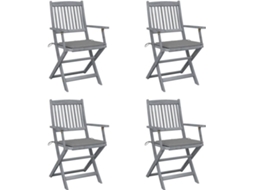 Folding Chair, Folding Chairs Vidaxl Cinzeto Madeira De Acácia (n/a)
