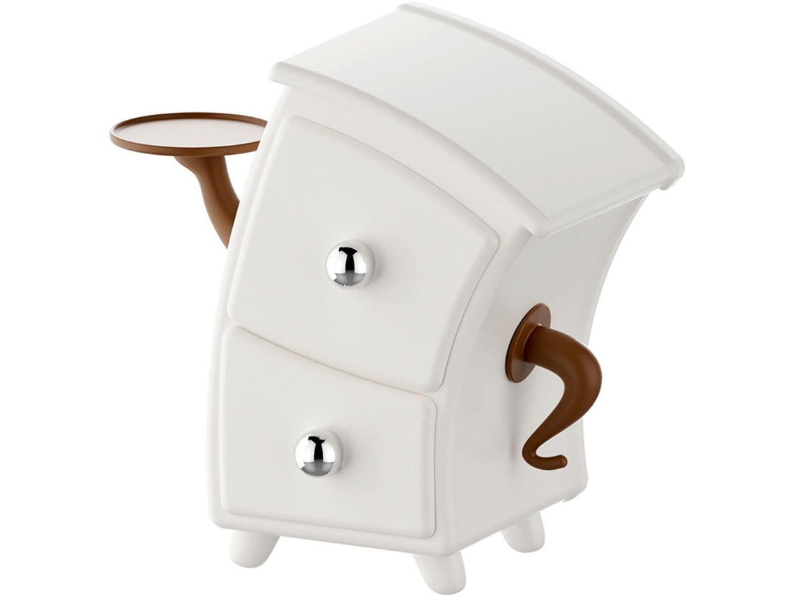 Mini Porta joias Amosfun Branco com Gaveta para Brincos, Organizador Portátil Compartimentos Ajustáveis, Armaz