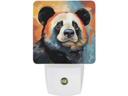 Luminária Noturna em Formato de Cabeça de Panda com Design Animado, Luminária Noturna LED com Sensor, Luminária Noturna Branca E