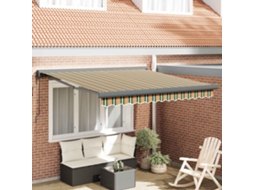 Vidaxl Toldo Retrátil Verde E Amarelo 300 X 250 X 165 Cm