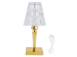 2026 lâmpada de Mesa de Cristal Led Ajustável com Carregamento Usb para Decoração de Quarto Luz Branca Quente