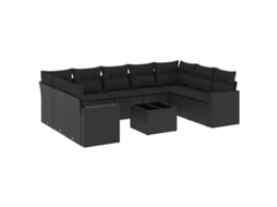 Garden Sofa Set, Garden Sofa Sets Vidaxl Preto Rattan / Vime (n/a)