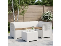 Vidaxl Sofá De Jardim Para 4 Pessoas Com Almofadas Estilo Rattan Pp