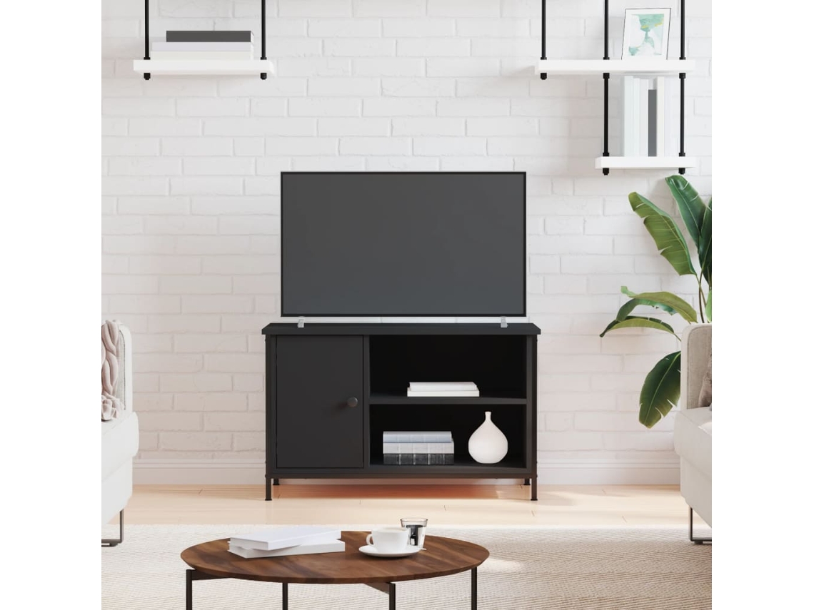 Vidaxl Móvel De Tv 80x40x50 Cm Derivados De Madeira Preto