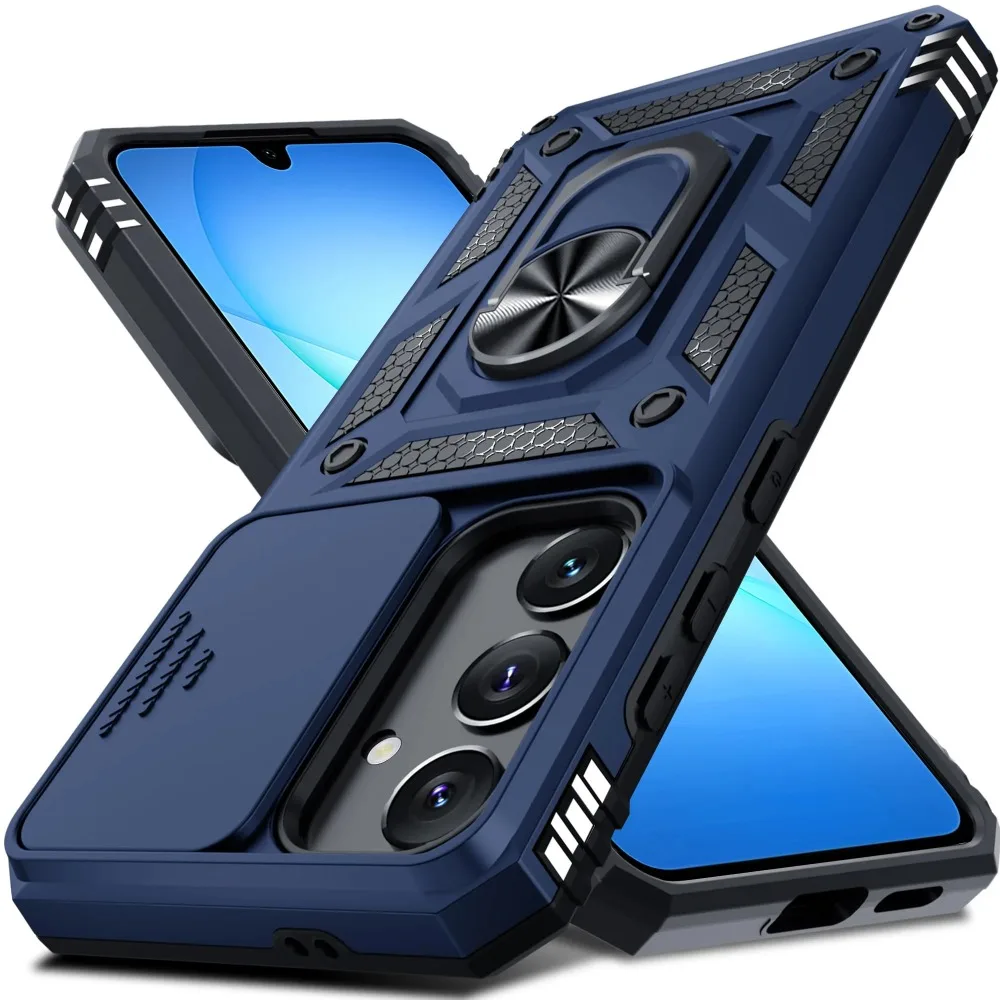 (azul, Galaxy A07) Capa Protetora Resistente Para Samsung, Com Tampa Deslizante Para A Câmera.