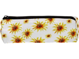 Estojo Lápis Com Estampa De Girassol Amarelo, Porta Lápis, Organizador De Mesa, Nécessaire Escola E Escritório