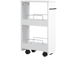 Carrinho Multiuso Mdf com Rodas (branco, 42,5x20,3x66,7cm)