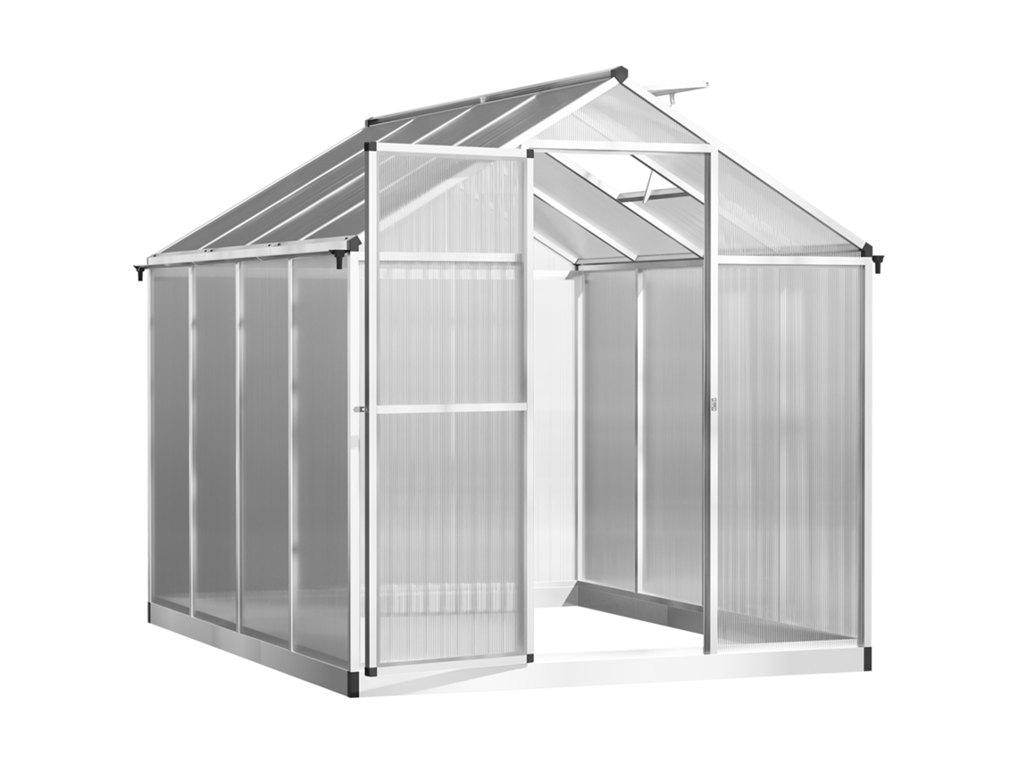 Estufa Em Alumínio E Policarbonato, 4,6 M², Dimensões 2,42 M De Comprimento X 1,9 M De Largura X 1,95 M De Altura, Com Claraboia E Porta Com Fecho.
