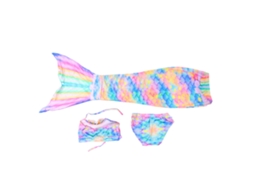 Bikini Infantil 3 Peças com Cauda Poliéster 120cm