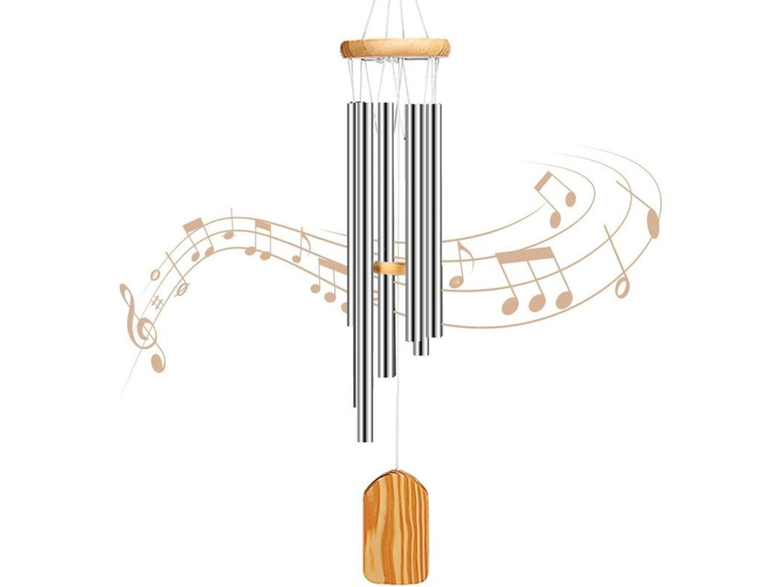 Campanas De Viento Exteriores Con 6 Tubos De Aluminio Y Madera Para Jardín Decoración Y Regalo