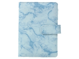 Caderno A6 Pequeno, Portátil, De Couro Sintético, Cor Azul Celeste, Com Folhas Soltas.