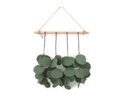 Laxiscreed Pau De Madeira Redonda De 30cm Com Folhas Verdes Para Decoração De Interiores