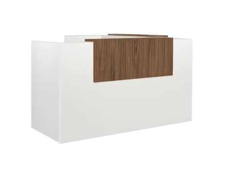 Balcão De Recepção Básico, Canto Esquerdo. 104,5 X 201,9 X 201,9 Cm. Milos. Ofilike