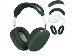 Capa de Silicone para Airpods Max, Tpu Macio À Prova de Choque e Arranhões, Conjunto de 4 Peças. Verde Escuro CZHHMART