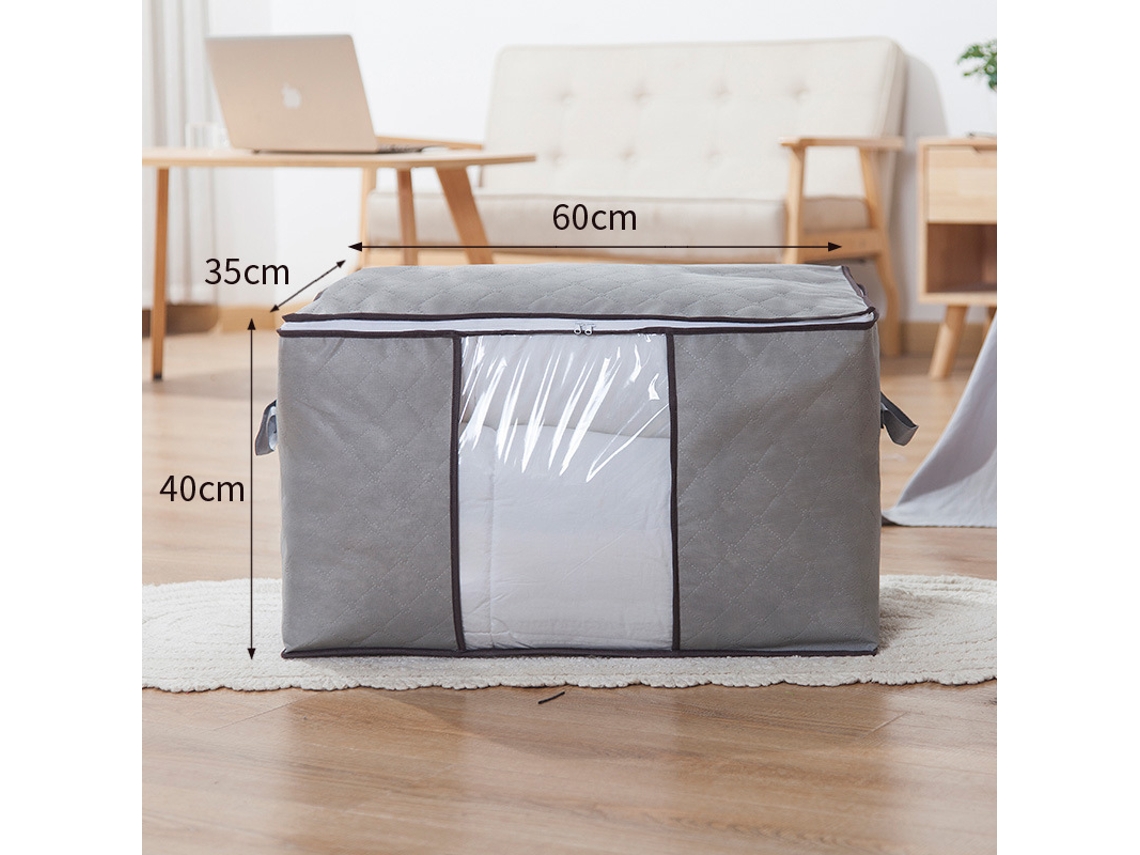 Conjunto De 2 Sacos Organizadores De Roupa, Caixa Dobrável Para Guardar Roupa Debaixo Da Cama, Cinza