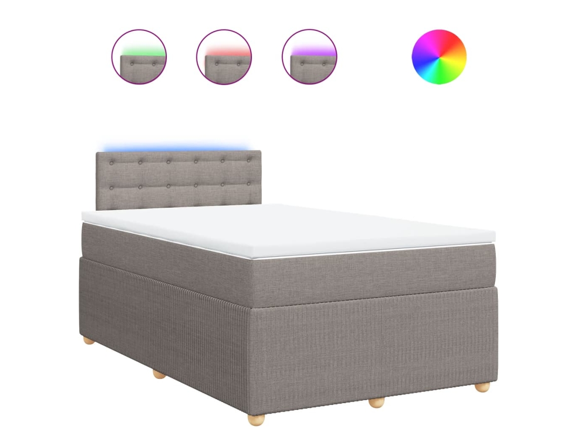 Box Spring Bed, Box Spring Beds Vidaxl Cinzento-acastanhado Tecido (120 X 200 Cm)