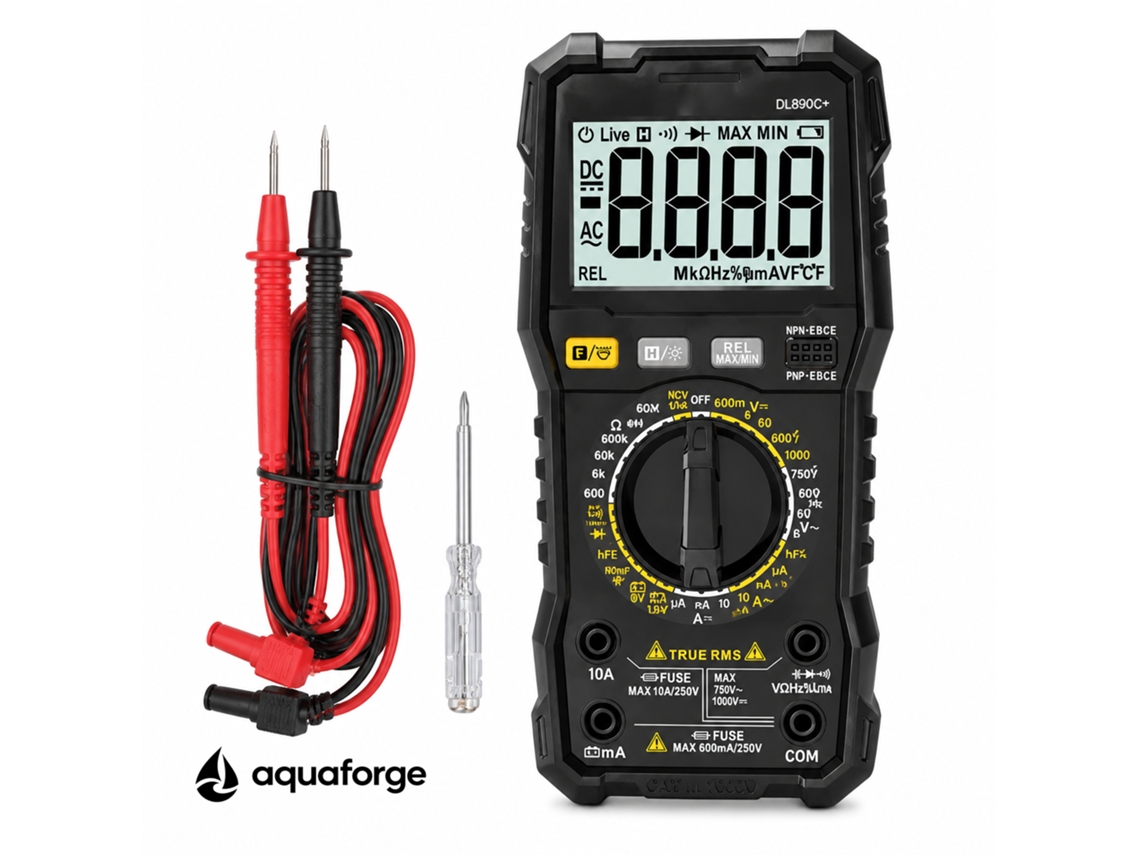 Multímetro Digital Aquaforge Dl890c, True Rms, Ncv