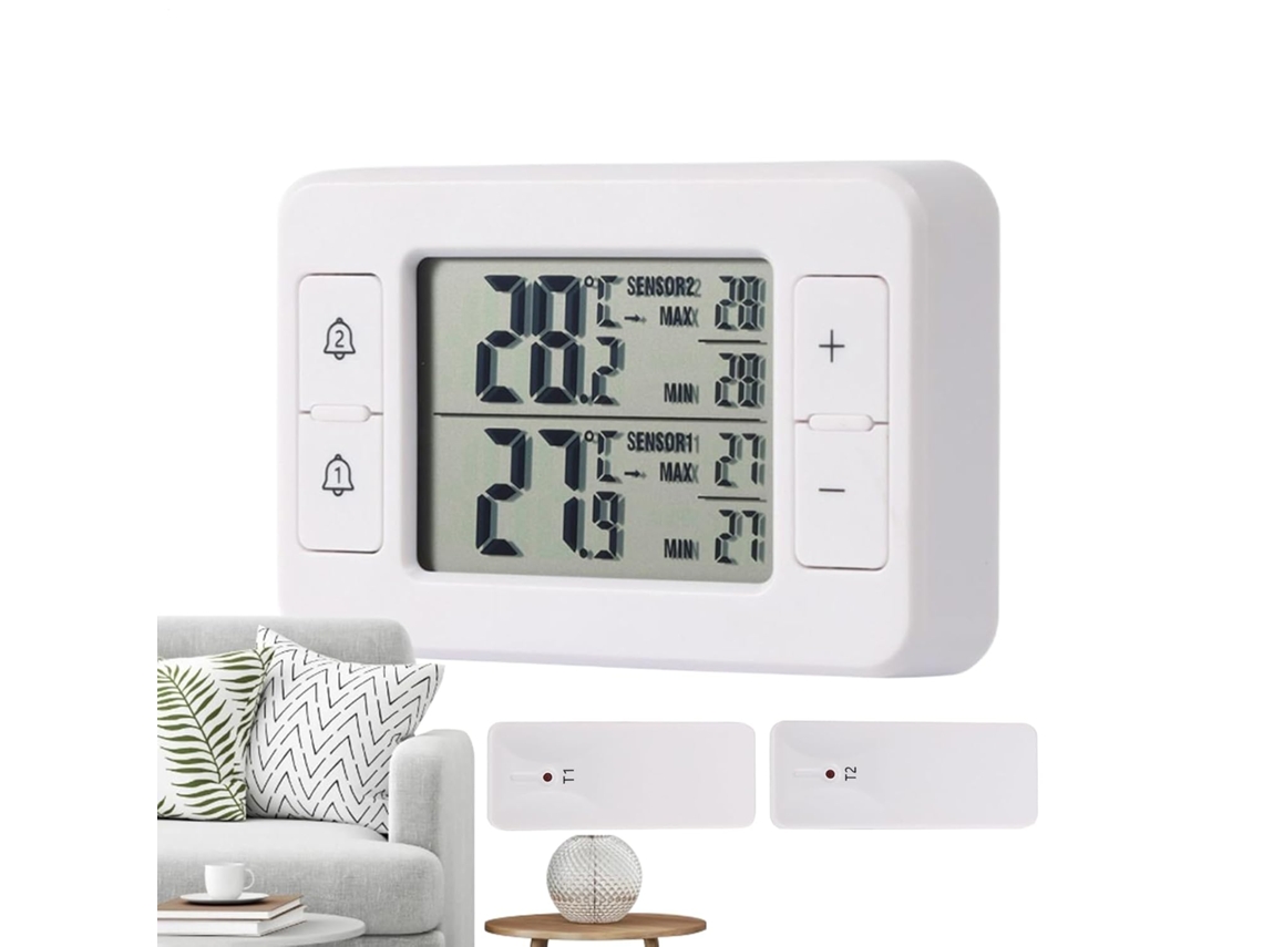 Termômetro Sem Fio Para Geladeira, Com Sensor Duplo Para Medição De Temperatura Em Refrigeradores, Dispositivo De