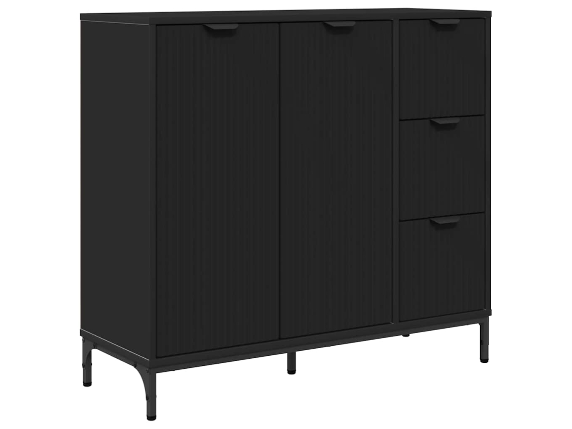 Maison Exclusive - Buffet Com Gaveta Preto 89,5 X 33 X 82 Cm Madeira Processada
