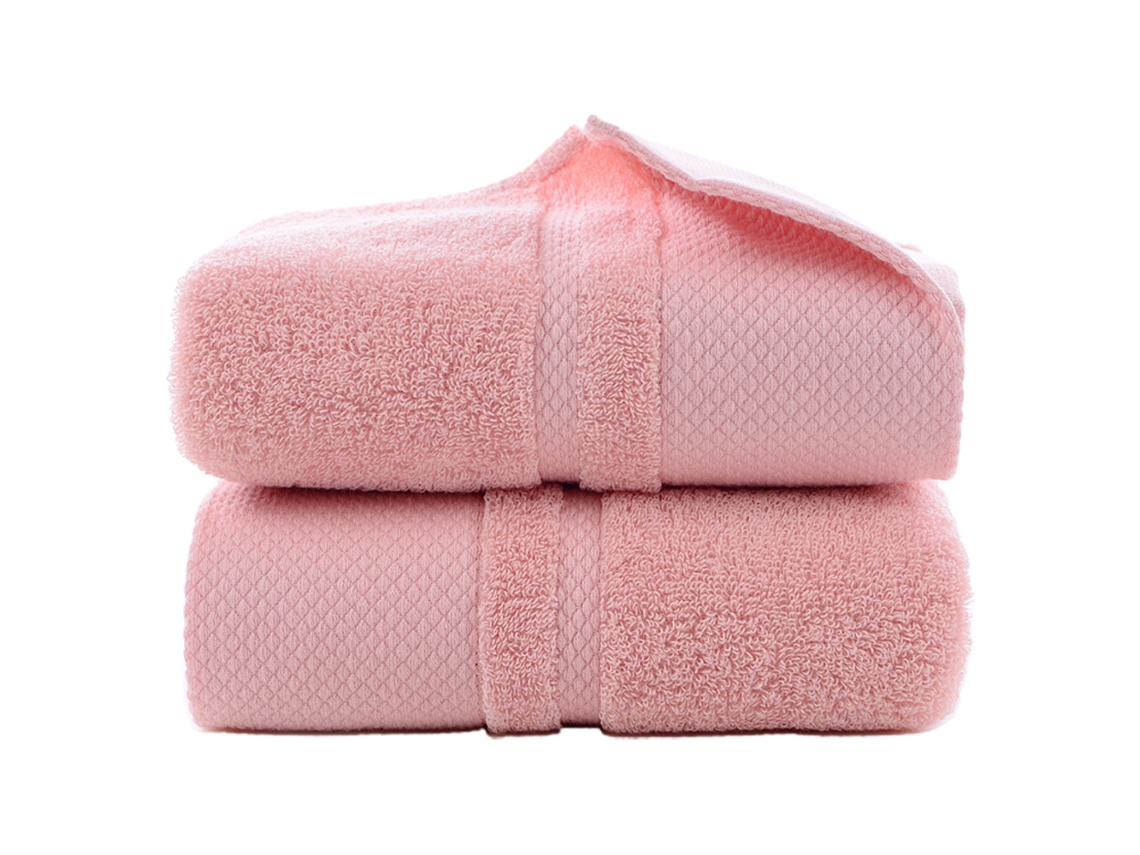 Conjunto de Toalha NEVEANCE Macias Absorventes Hotel Banheiro Algodão Rosa - 2pcs (34x74cm)