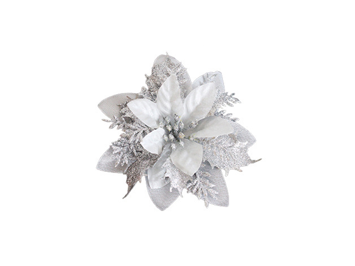 Flor Artificial de Natal com Pó Dourado, 3 camadas LAXISCREED