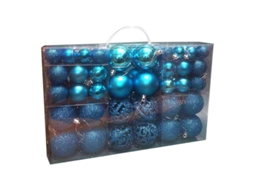 Adornos De Bola De Natal Em Ps Com 100 Peças Em Três Tamanhos: Leve, Reutilizável E Com Aplicação Versátil Para Decoração Festiva Azul