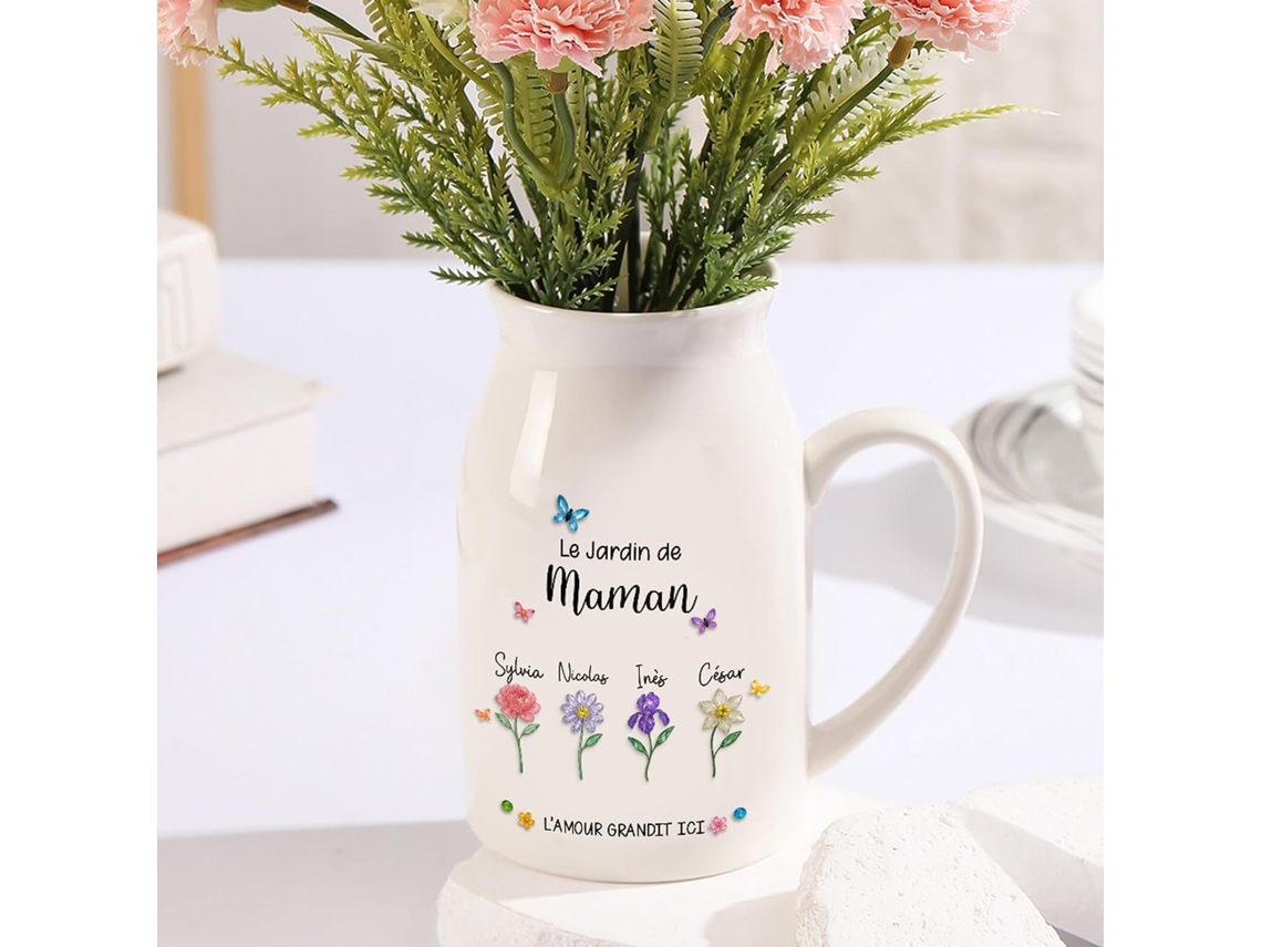Vaso De Cerâmica Personalizado Jeweidea Com Nome Gravado, Presente Para Mãe, Avó, Presente De Dia Das Mães