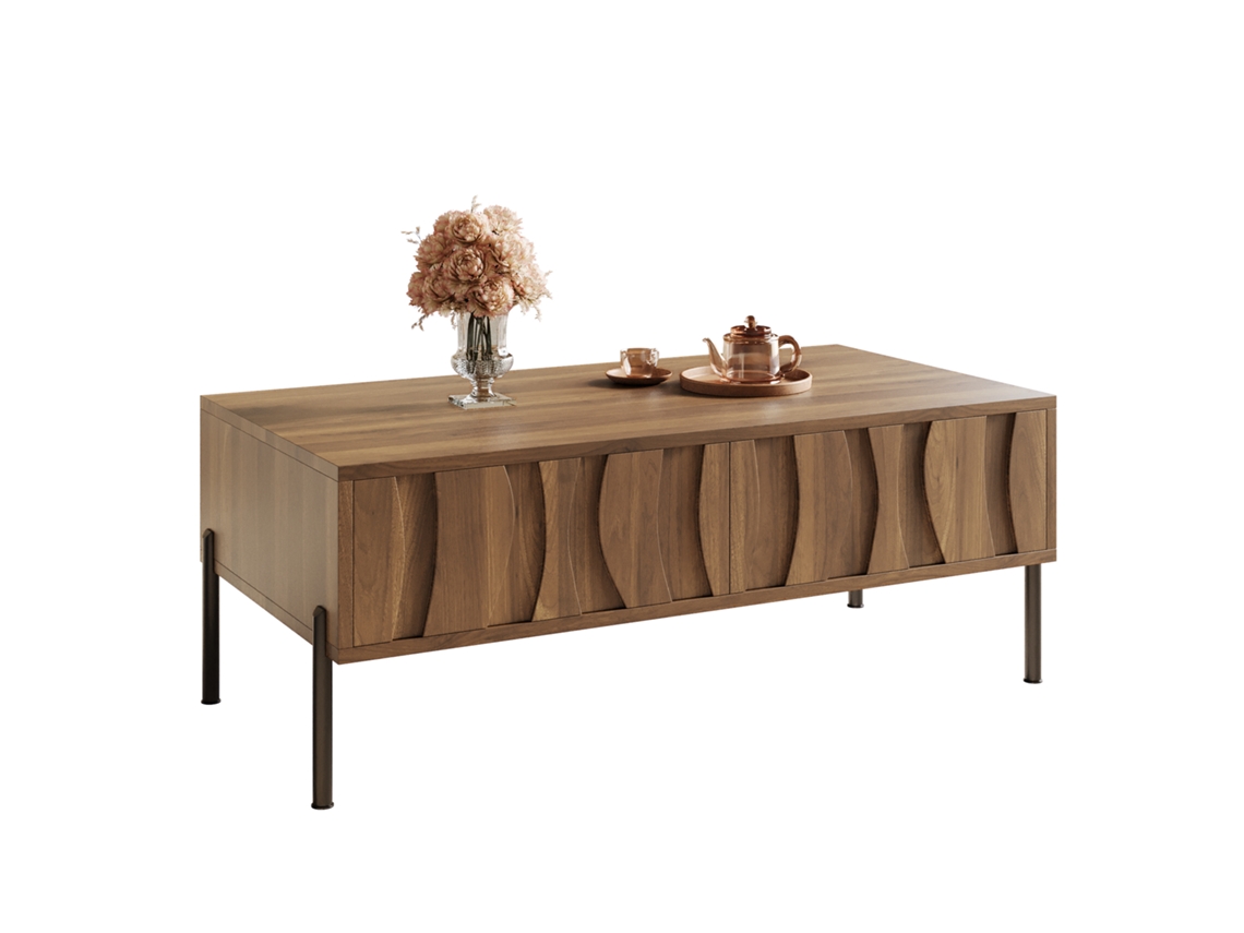 Mesa De Centro Moderna Em Estilo Retro, Móvel Para Sala De Estar. Dimensões 105 Cm X 55 Cm (largura) X 41 Cm (altura). BAGOLY (comprimento)
