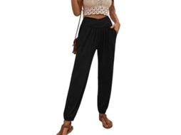 2026 pantalones de Yoga para Mujer Sueltos Con Bolsillos para Entrenamiento Y Pijama Cómodos M Negro