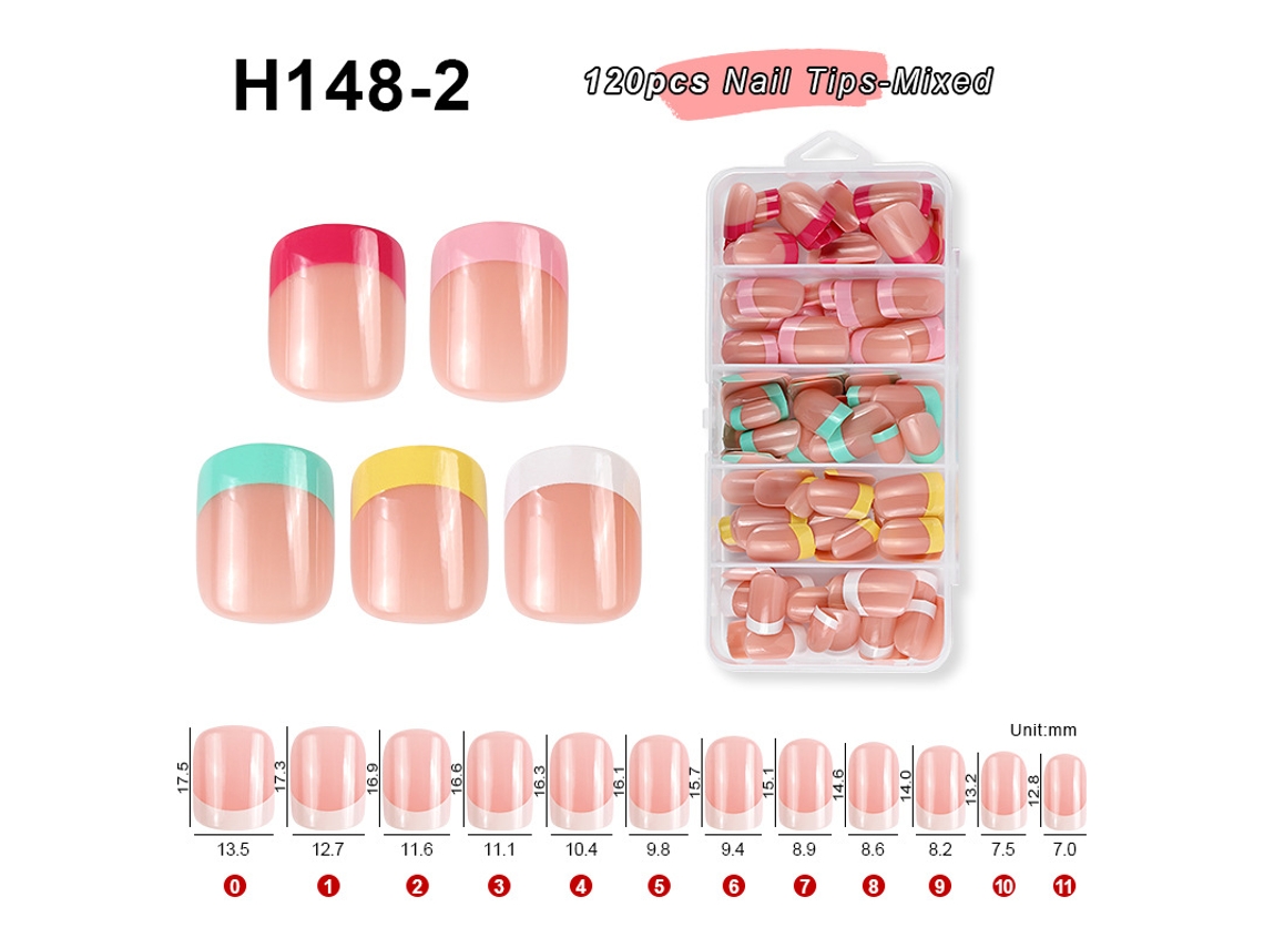 Extensões De Unhas/unhas Postiças (em Caixa)conjunto De 120 Pontas Para Manicure Francesa H148-2