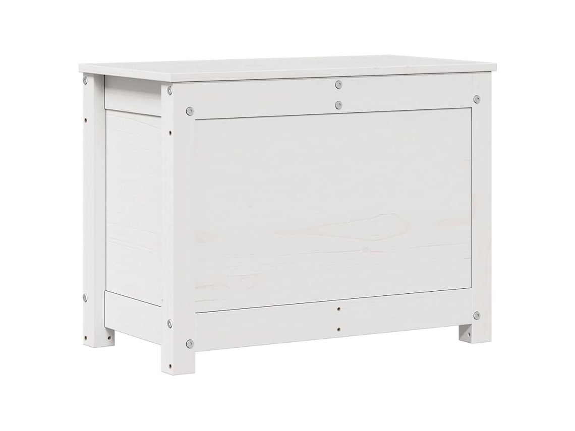 Caixa de Arrumação em Madeira de Pinho Maciça Branco MAISON EXCLUSIVE 60x32x45,5 cm