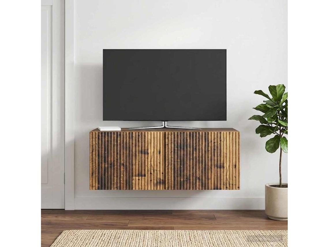 Vidaxl Gabinete de Tv de Parede Madeira Antiga 78,5 X 31 X 30 Cm