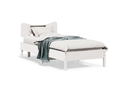 Vidaxl Cama Sem Colchão 100x200 Cm Madeira De Pinho Maciça Branco