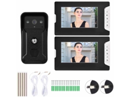 Interfone De Porta Vídeo Colorido Com Fio De 7 Polegadas (1 Para 2, Visão Noturna, Resistente À Intempérie)