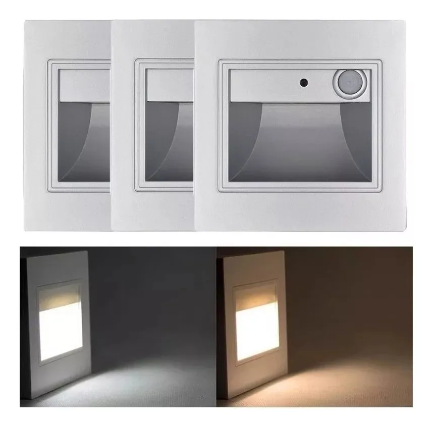 Novas 3 Peças De Luzes Led Com Sensor Embutido Para Escadas,vayotoy