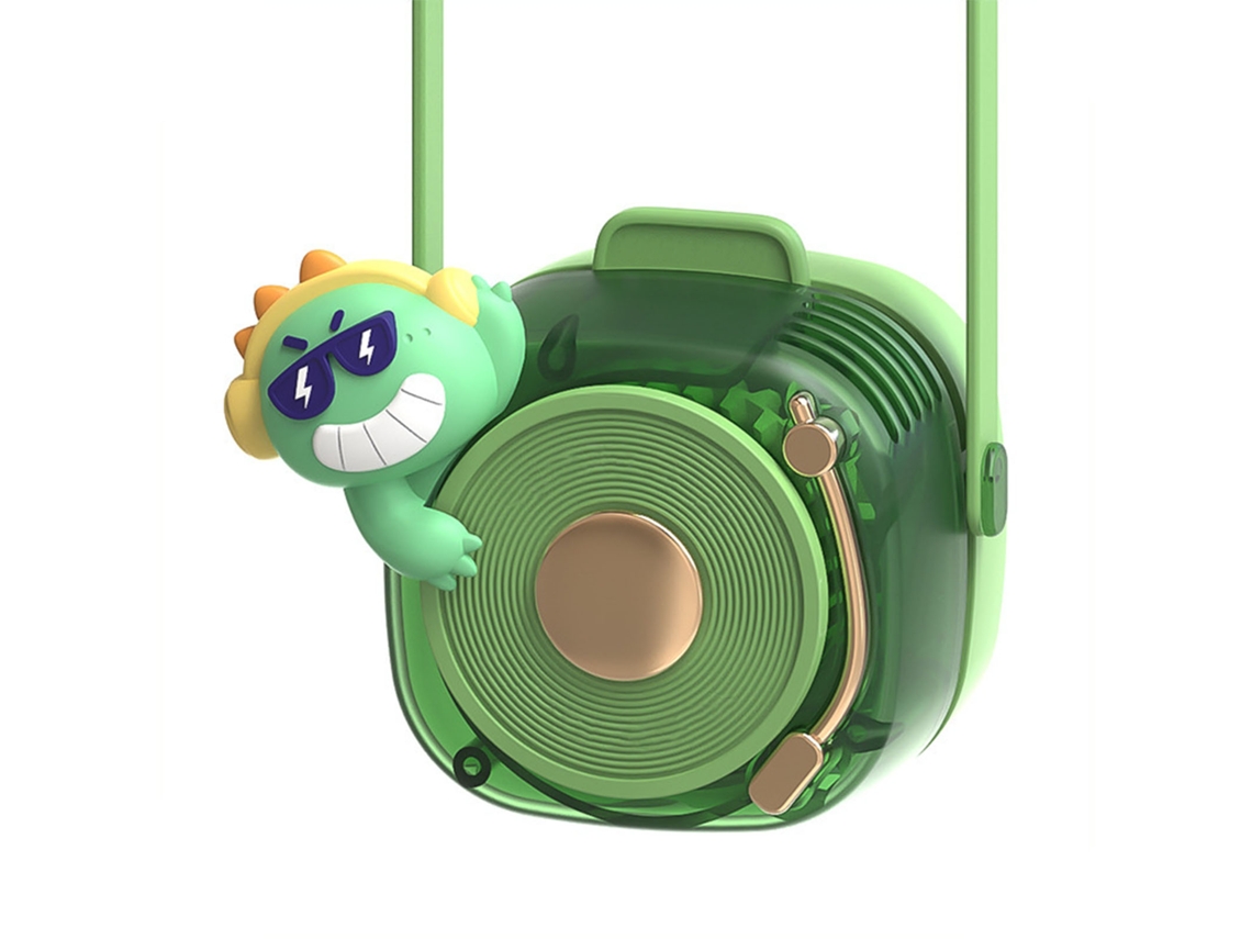 Ventilador Sem Lâmina para Pescoço USB com 3 velocidades portátil Hanging GREEN