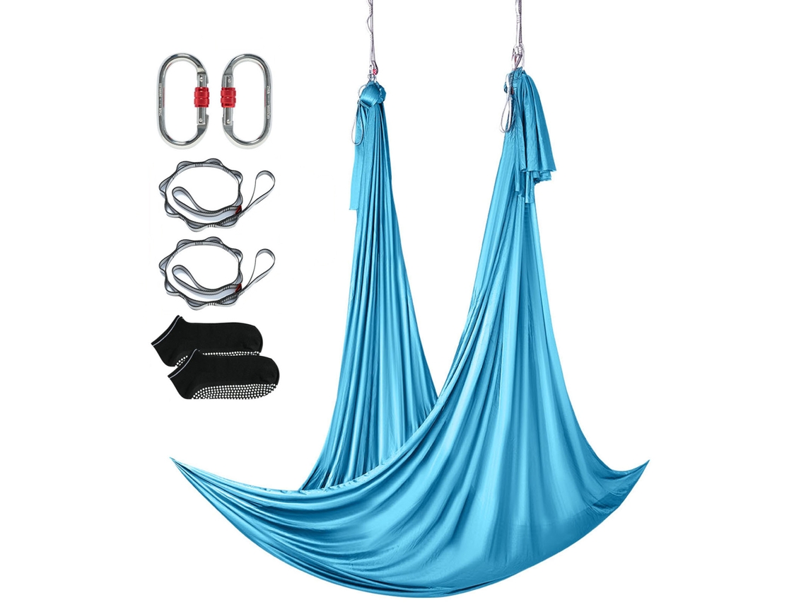 Balanço De Ioga Aéreo Succebuy De 5,5 Jardas, Nylon, Azul, Kit Completo De Fitness
