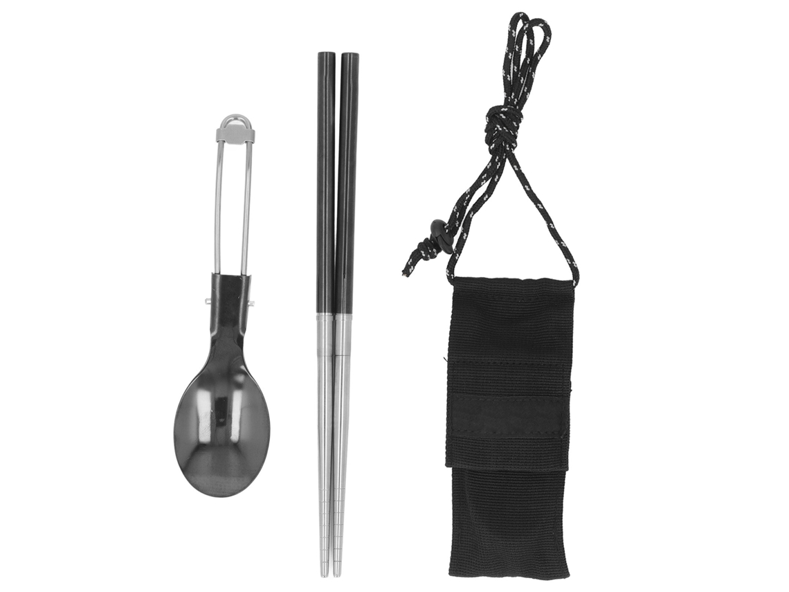 Conjunto de Colher e Chopes de Aço Inoxidável 304 Dobrável, Portátil para Acampamento e Viagens S/MARCA