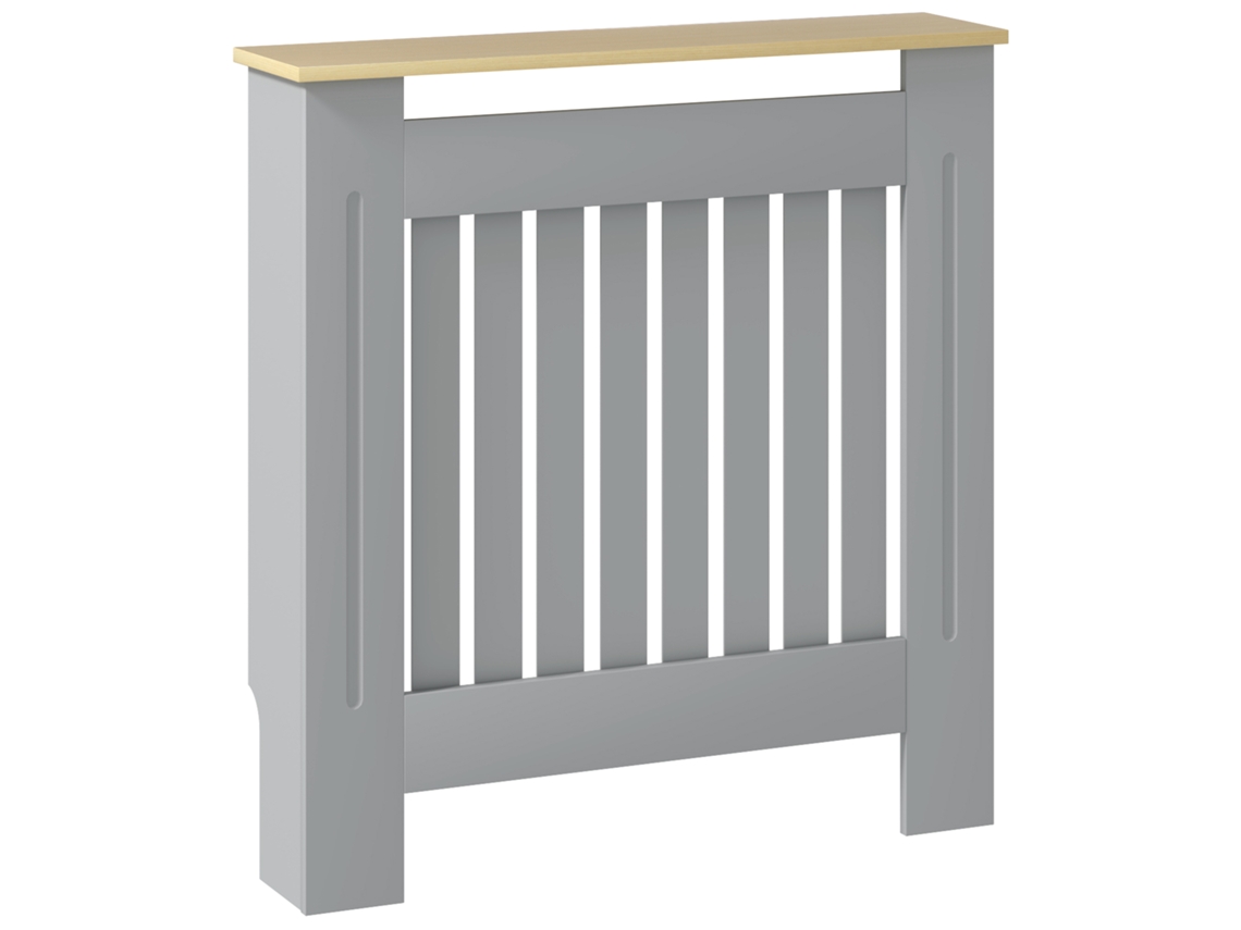 Cobertura Radiador Mdf E Melamina De Madeira Cor Cinzento 78x19x83 Cm Homcom