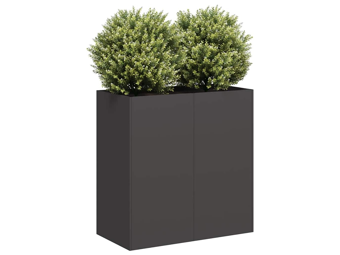 Vidaxl Vaso Floreira 80x40x80 Cm Aço Laminado A Frio Preto