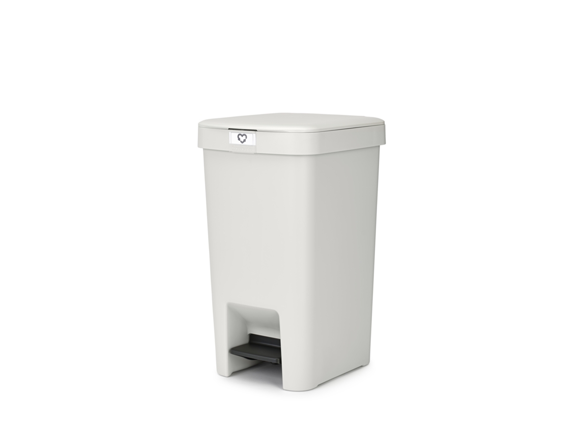 Balde Stepup Quadrado 16l Cinza Claro Brabantia