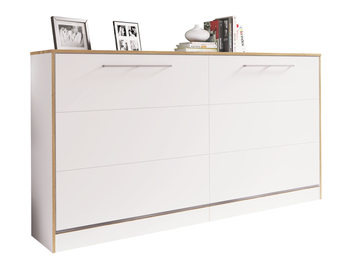 Cama com guarda-roupa e base rebaixada 90x200