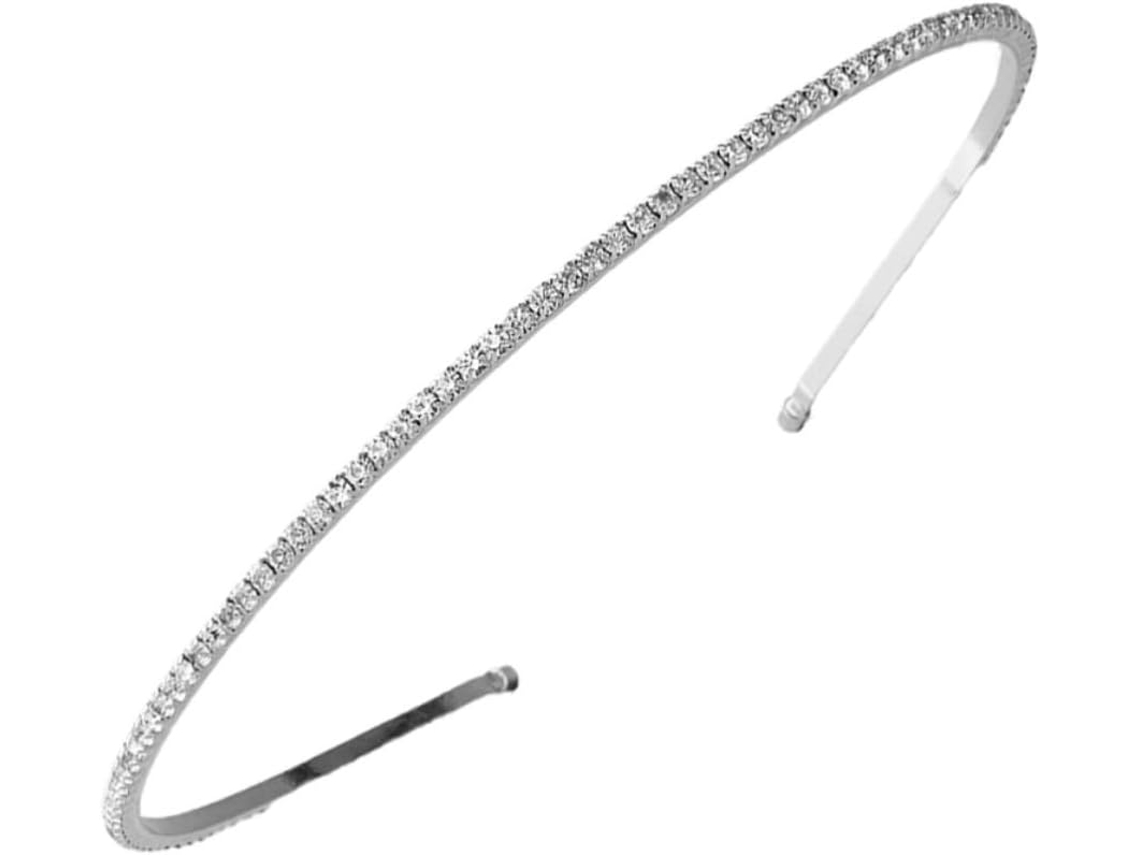 Elegante Tiara de Casamento em Liga Prata Ou Perolado