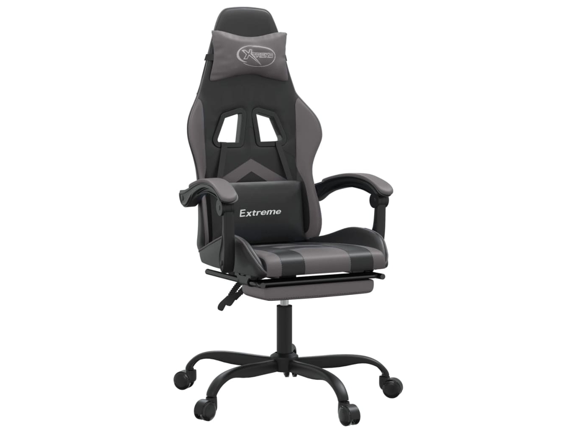Cadeira de gaming VIDAXL Cinzeto Couro Artificial (57.5x59.5x131cm)