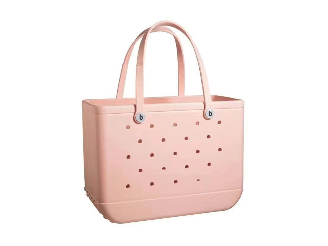Bolsa Praia Eva Estilosa Grande Rosa com Buracos
