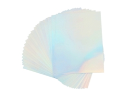 Papel Adesivo Holográfico A4 para Impressora Jet de Tinta À Prova D'água 22 Folhas Filme Aluminizado S/MARCA