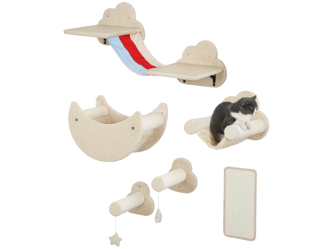 Conjunto de Escalada para Gatos com 6 Peças e Sisal VOLTEDGE