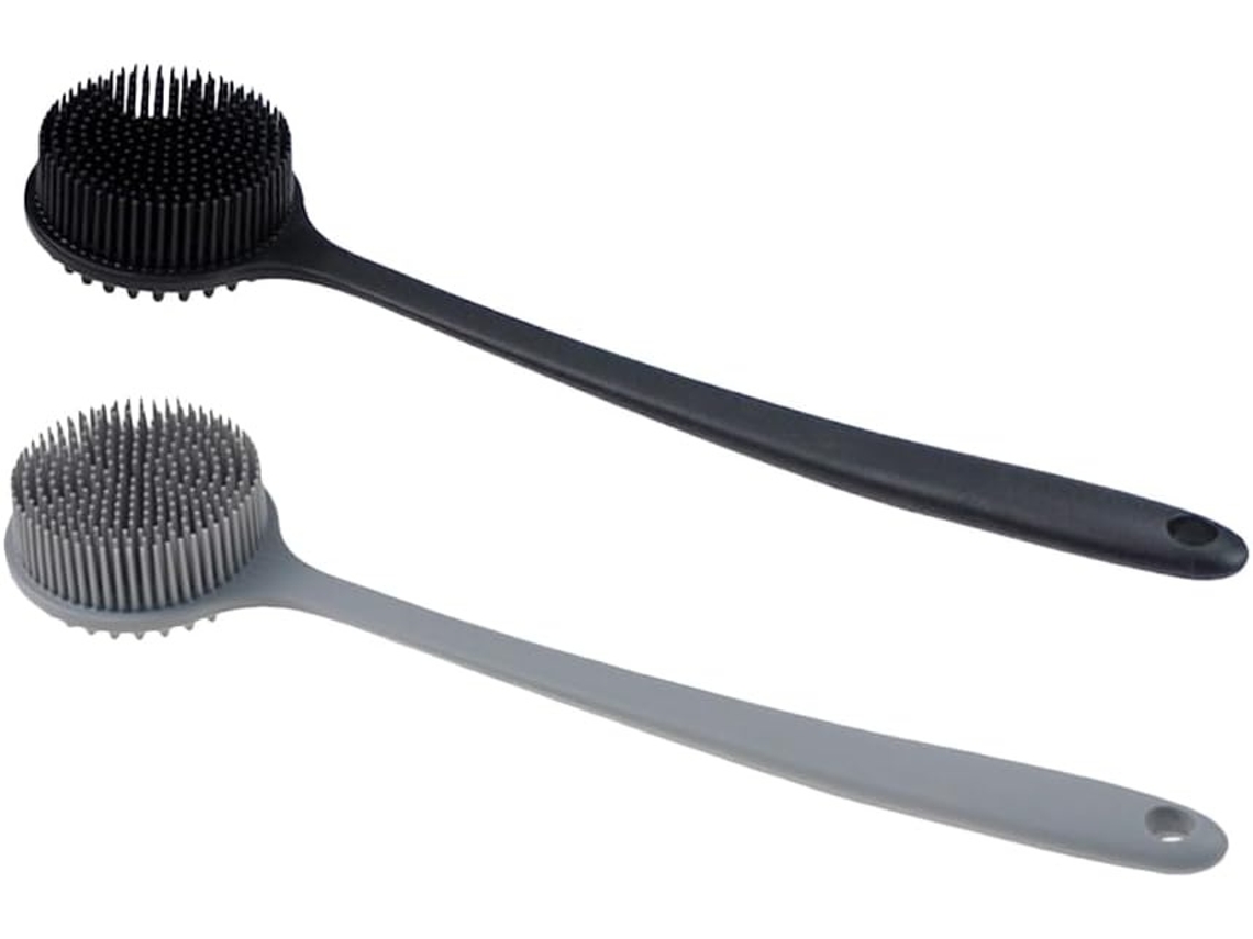 Lurelia Pack De 2 Escovas De Silicone Para Costas E Corpo, Silicone Macio, Cabo Longo E Com Argola, Uso Diário Suave